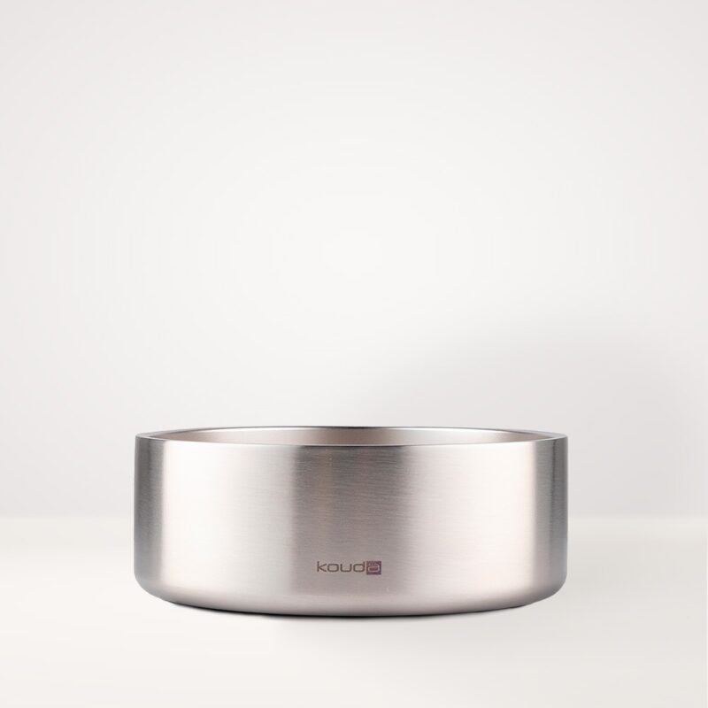 Comedouro Kouda 950ml - Pet Bowl - Prata